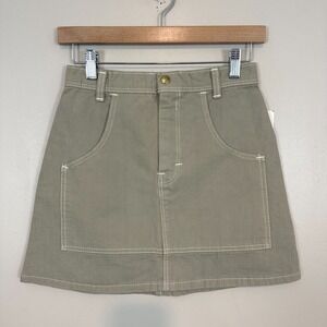 Carter's Watch the Wear VTG USA Made A Line Skirt Khaki Cotton Preshrunk Women 5